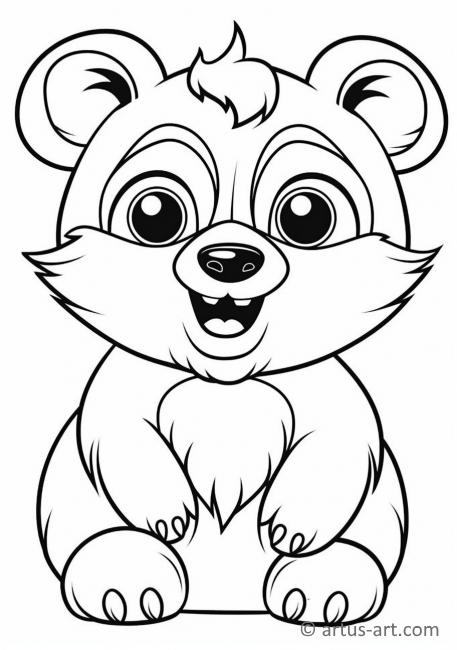 Bear Coloring Page For Kids